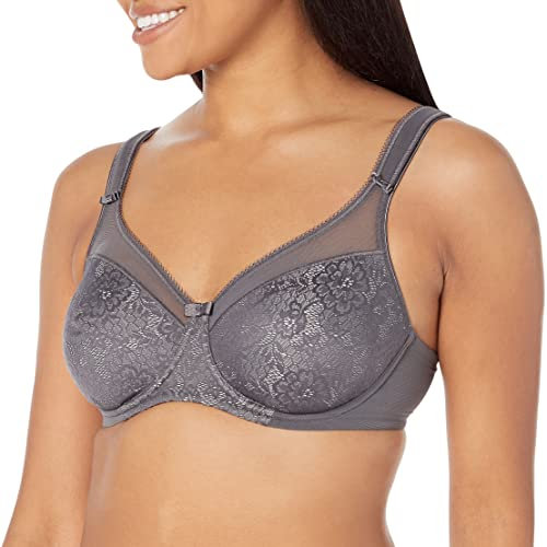 Berlei Beauty Everyday B521-DGY Women's Dark Grey Lace Non-Padded Underwired Minimizer Bra 36DD