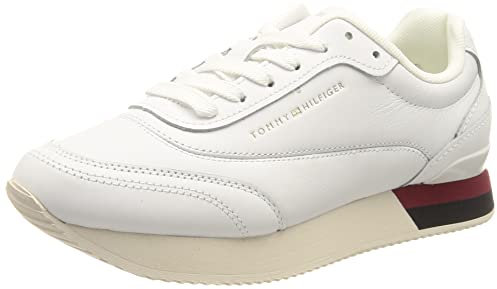 Tommy Hilfiger Mujer Sneakers Running Zapatillas Deportivas, Blanco (White), 39 EU