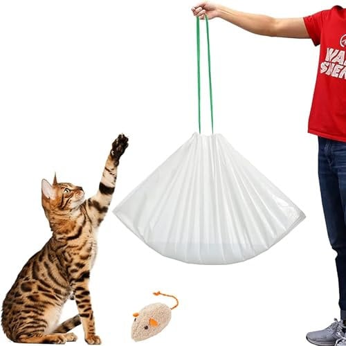 KropBom 30 Cat Litter Tray Liners, 94 x 48cm Large Extra Durable Cat Litter Box Bags Drawstring Heavy Duty Liner Bags for Pet Cat Litter Box Pan