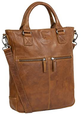 Mustang Memphis Leder Umhängetasche Shopper Cognac
