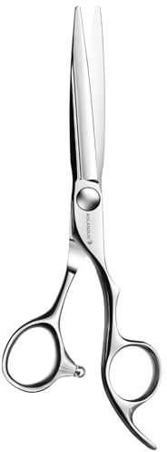 AOLANDUO Barbierschere (6 Zoll) - SEHR SCHARF - Offset-Design mit japanischer JP440C Edelstahl-Haarschneideschere für Friseure - Sanfte Bewegung - Feine Handwerkskunst - Barbierschere