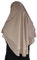 Yaqeen Hijab Kurzer Chiffon-Khimar, 2-lagig, Diamantschliff, Dreieck, Hijab, Muslimischer Schal, Kopftuch, Chadors, Arabien, islamisches Gebetskleid, muslimische Schals, mokka, Einheitsgröße