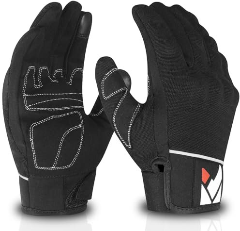 Katx Motorrad-Schutzhandschuhe für Herren und Damen, gepanzerte Handschuhe mit Knöchellederfutter für Roller, Motocross, ATV, MTB, Freizeit, Rennausrüstung, S, Schwarz