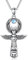 ROMANTICWORK Ankh Kette Sterling Silber Kreuz Ankh Moonstone Anhänger Halskette Ägyptische Religiösen Amulett Schmuck Geschenke für Damen Herren