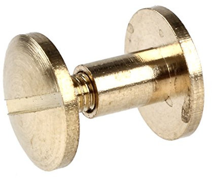 OUHUAN 10-fach Arc Massivmessingknopf Bolzen Schraubnagels Schraube Ruecken Leder Niet Gurt 6mm