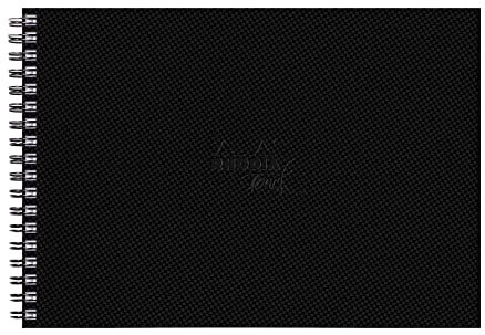 Rhodia 116146C - Rhodia Touch Spiralalbum Watercolor Book, Doppelspirale, feinkörniges Papier aus 100% Baumwolle 300g, 20 Blatt, A4 Querformat, ideal für Aquarell, Schwarz, 1 Stück
