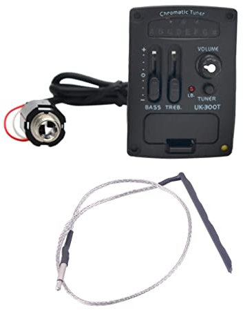 barenx Piezoelectric UK-3000T Preamp 2 Band Ukulele Gitarre Ukulele Zubehör – Schwarz, 53 cm