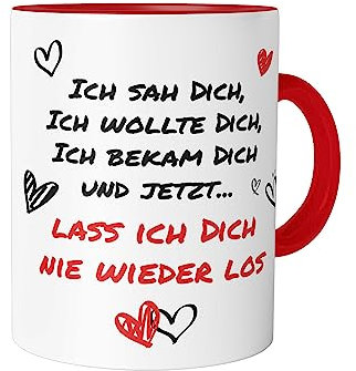 Urban Backwoods Ich Sah Dich Ich Wollte Dich Jetzt Lass Ich Dich Nie Wieder Los Tasse mit Spruch Kaffeetasse