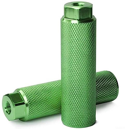 1 Paar Universal-Fahrrad-Pegs für 3/8-Zoll-Achsen, Aluminiumlegierung, rutschfeste Bleifußpedale, Stunt-Pedale für BMX, Mountainbike, Fahrradlager, Grün