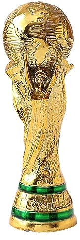 LNGODEHO Réplique du trophée de la Coupe du monde 2022 dans une vitrine, sculpture en résine, posséder le plus grand prix du football du monde (36,1 cm)