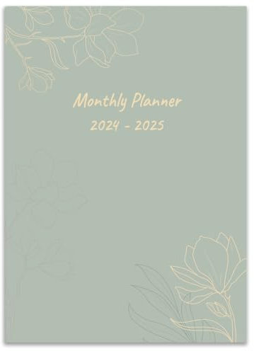 Monatsplaner 2024 – 12 Monate Kalender von Januar 2024 bis Dezember 2024, Monatsplaner 2024, einfach Ihren Alltag zu organisieren, 17,8 x 25,4 cm, Grün