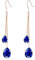 Vissen Blue Cubic Zirconia Drops Earrings for Women Blue And Rose Gold Long Earrings Dainty Jewelry
