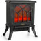 VonHaus Electric Stove Heater 1500W – Electric Fireplace – Indoor Log/Wood Burner Effect, Freestanding Fire, Portable, LED Flame, 2 Heat Settings, Adjustable Thermostat, Black – H45 x W41 x D24cm