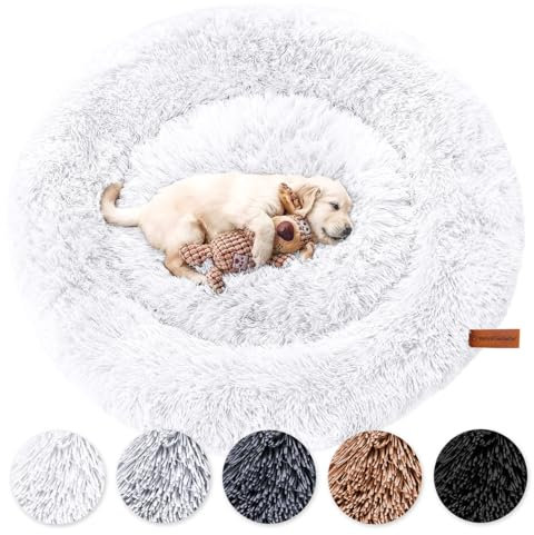 Wahre Tierliebe Hundebett Fluffy Wolke - Das Original, mit waschbarem Bezug Hundekissen, Hundekorb, Flauschiges Hundebett für große, mittelgroße & kleine Hunde
