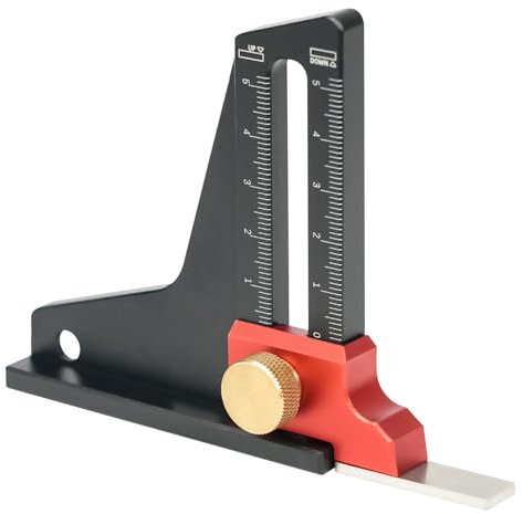 Jauge de profondeur de scie de table, jauge de profondeur et de hauteur, jauge de hauteur en alliage d'aluminium pour menuisier mesure du bois (1 pièce)