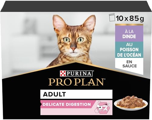 PRO PLAN Delicate Verdauung Truthahn Fisch Sauce 10 x 85 g
