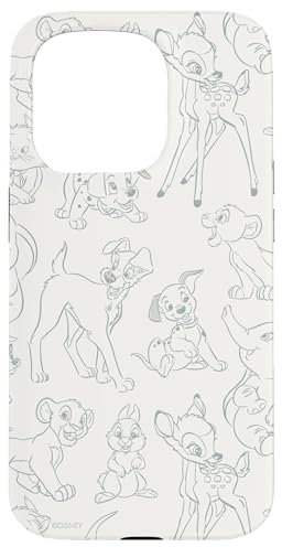 Hülle für iPhone 15 Pro Disney Classic Figuren Simba Dumbo Bambi, Alloverprint