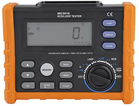 PEAKMETER MS5910 Multimetro Digitale per Resistenza di Loop RCD Tester con Indicazione di Retroilluminazione per Ispezione Elettrica