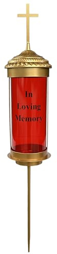 Generic Cemetery Decorations Lantern Light Memorial Candles for Loss of Loved Ones with Cross Decorations for Grave with Long Ground Stakes