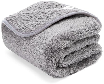 Nobleza Hundedecke Weiche Fleecedecke Waschbare Deck für Haustier Hunde Katzen Welpen Weiche Warme Matte, Hellgrau 100 * 80cm