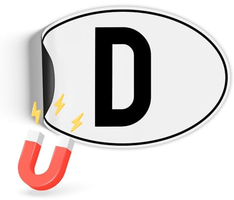 Finest Folia Länderkennzeichen Magnetfolie UV-Druck nach DIN Norm 17,5x11,5cm Kennzeichen Magnet Schild für Auto LKW Wohnmobil Bus wetterfest magnetisch RV005 (01 Deutschland, Magnetfolie)