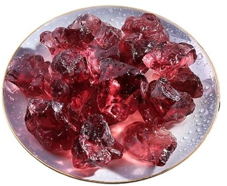 ZGEG Cristalli Pietra Grezza Ghiaia Rossa Vino for acquari Interni, Decorazione for la casa, Pietra di Vetro(100g)
