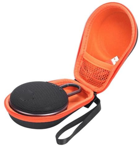 EVA Hard Travel Case Storage Bag for JBL Clip 2/3 Bluetooth Speaker, with Inner Storage Net for Charger and USB Cable