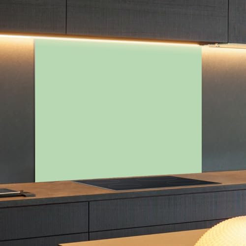 Spritzschutz Küchenrückwand Glas 90 x 60 cm Pastellgrün, Küchenwand Wandschutz, Herd Spritzschutz, Rückwand Küche Glas, Pfannenspritzschutz - RUECKWAND24