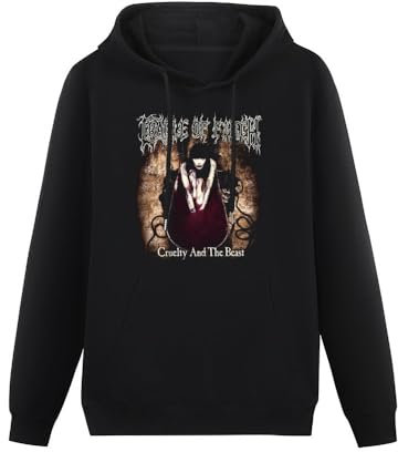 QIANJIAOMEN Cradle Filth Cruelty and The Beast Men's Hoodies Pullover Hoody Black Unisex Sweatershirt XXL
