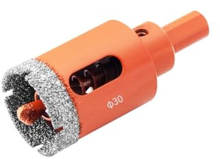 Meccion Diamond Hole Saw 30mm with Pilot Guide Bit, Professionals Brazed Diamond Drill Bit Hole Cutter for Tile, Porcelain, Glass, Ceramic, Marble