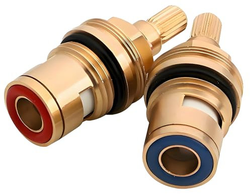 Zliger 2 Piezas Repuesto para Lavabo Grifo de Cartucho Cabezal Ceramico Reemplazo Cartucho Valvula de Cobre Disco 1/2 Válvula de Grifo para Agua Fria y Caliente (2)