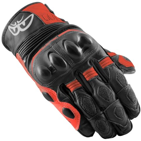 Berik Nador Motorrad Handschuhe, schwarz/neon-rot, 3XL