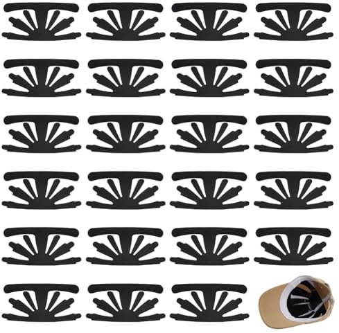 FINGERINSPIRE 24 Stück Baseballkappen Einsätze Former 15.6x29cm Kunstharz Schwarz Innenstütze Für Baseball Bump Hut Flexibler Und Langlebiger Hutformer Universelles Innenfutter Für Kappen Für Zuhause