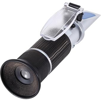 Professionelles Glykol-Refraktometer für die Frostschutzprüfung von Autos mit Robustem Design und Einfacher Bedienung, Inklusive Tragetasche für Batteriesäure und Motorkühlmittel