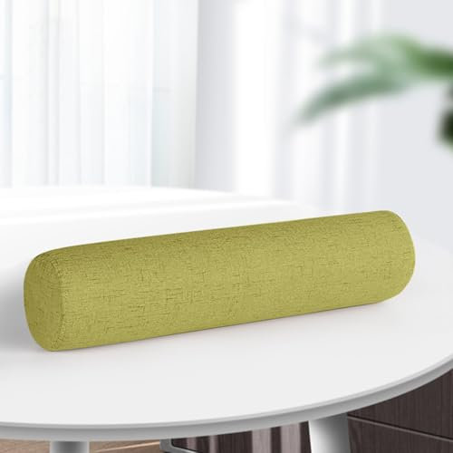 seokor Cojín Cervical Redondo, para Dormir/Coche/Sofa/Silla/Yoga 10x40/12x50cm Almohada de Cuello Larga Cojín Cilíndrico/Lumbar/Rodillas con Funda Extraíble(A5,10x40cm/4x15.7in)