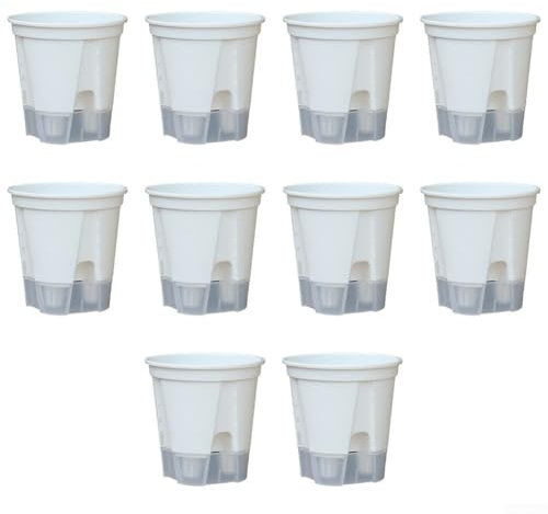 10 macetas de orquídeas de polipropileno con riego automático con flujo de aire y drenaje para un fácil riego (120)