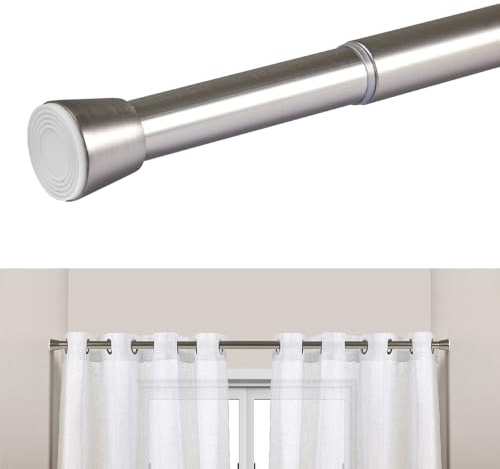 Gardinenstange ohne Bohren zum Klemmen ausziehbar 70-120 cm Silber | Klemmstange für Vorhänge, Schrank, Dusche und Raumteiler. Ausziehbare Teleskopstange aus rostfreiem Metall Ø28 mm StoresDeco