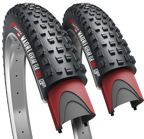 Fincci Maori Tubeless MTB 29x2.4 Fahrradreifen 29 Zoll (62-622) - 2er Set Faltbare Aramid 29 Zoll Reifen mit 1mm Pannenschutz - 120 TPI Mountainbike Reifen für XC, E-Bike & Enduro