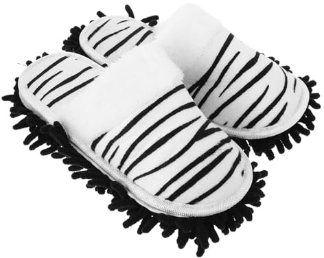 SOESFOUFU Mop Slippers Detachable Cleaning Pads, Thick Non-Slip Sole, Size M (Fits Uk 5-7), Indoor Floor Cleaning Footwear for Wooden and Tile Surfaces, Suitable for Men and Women