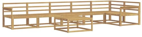 vidaXL Outdoor-Sofagarnitur 7 pcs Weiß 79 x 79 x 37 cm, Moderne Garten-Sofa-Ecke, wetterfestes Set, modulares Lounge-Möbel, ergonomisch & Akazien-Stil
