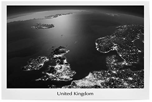 artboxONE Poster 30x20 cm Städte United Kingdom England Photograph Night View Black and White