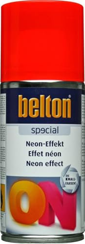 Bombe de peinture - Effet néon fluorescente - Rouge fluo - Tous supports - Belton - 150ml