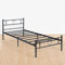 DORAFAIR Einzelbett Metallbett mit Herzförmiges Kopfteil, Modern Gästebett für Gästezimmer Schlafzimmer, 90 x 190 cm