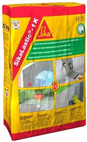 SIKALASTIC-1K MALTA CEMENTIZIA MONOCOMPONENTE FIBRORINFORZATA 20 KG IMPERMEABILIZZAZIONE BALCONI TERRAZZE SERBATOI PISCINE
