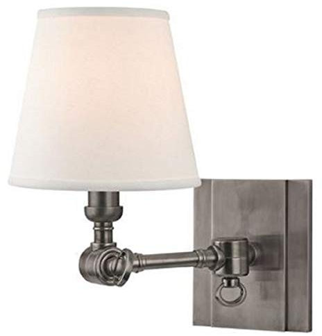 Casa Padrino Luxus Wandleuchte Antik Silber/Weiß 15,2 x 24,1 x H. 25,4 cm - Wandlampe mit Schwenkarm