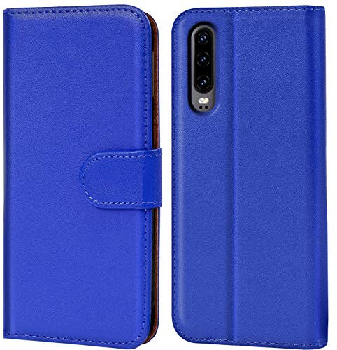 Verco kompatibel mit P30 Hülle, Handyhülle für Huawei P30 Tasche PU Leder Booklet Flip Case - Blau