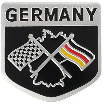 C-FUNN Alliage Métal Racing Drapeau Allemand Emblème Badge Autocollant Autocollant Décoratif