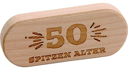 Spruchreif · Flaschenöffner aus Holz mit Gravur Geburtstag · Männer Geschenk (50 - Spitzen Alter)