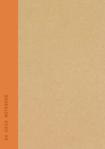 A4 Grid Notebook: Orange Spine | 5mm Grid Ruled | School & College Subject Recycled Graph Notebook - 90 Pages Recycled Paper