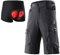 ARSUXEO Herren Radhose Loose Fit MTB Shorts Wasserabweisende Outdoor Sporthose mit 7 Taschen 1202 001B Grau L